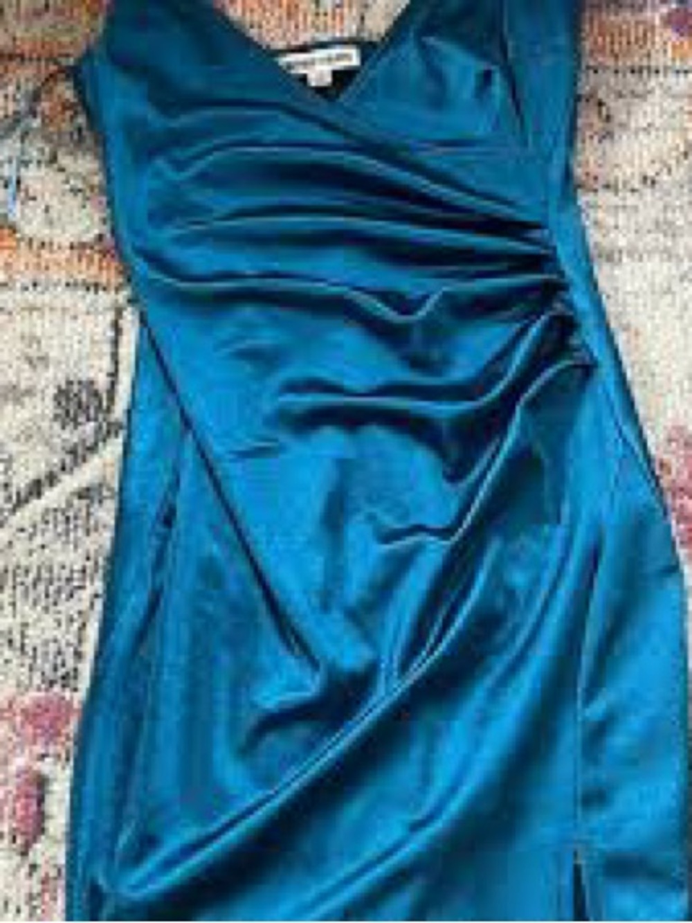 Inspired Hearts Teal Satin Midi Dress